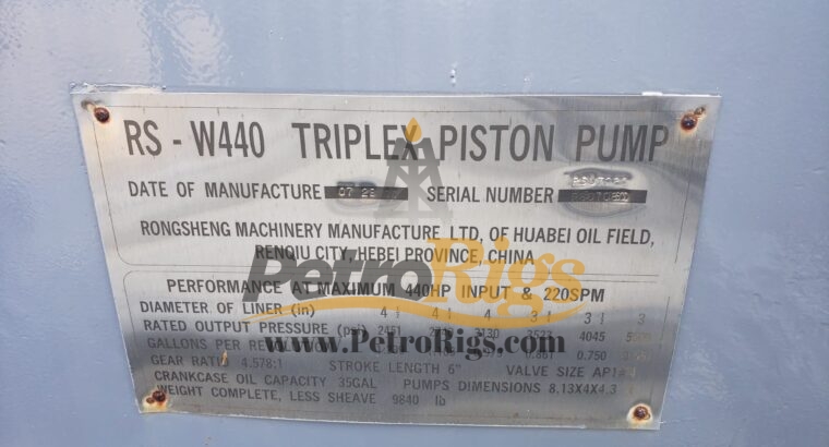 RS-W440 Triplex Piston Pump