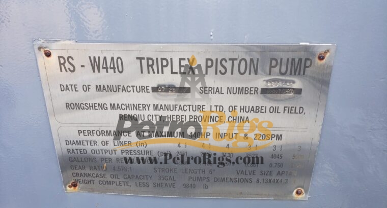 RS-W440 Triplex Piston Pump