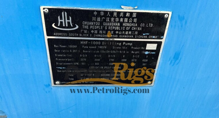 HHF 1000HP Mud Pump