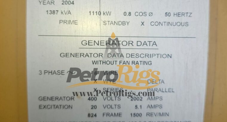 CAT 3516 1110KW Gensets