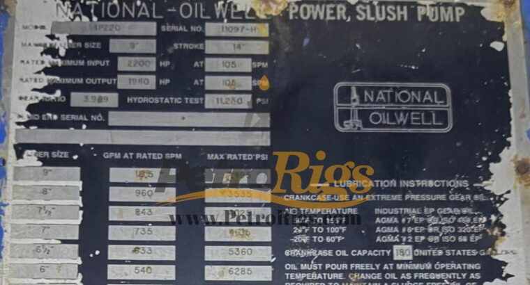 NOV 14P220 Mud Pumps