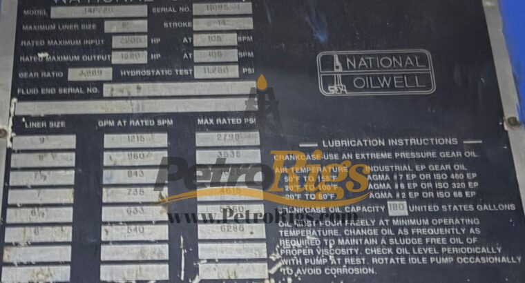 NOV 14P220 Mud Pumps