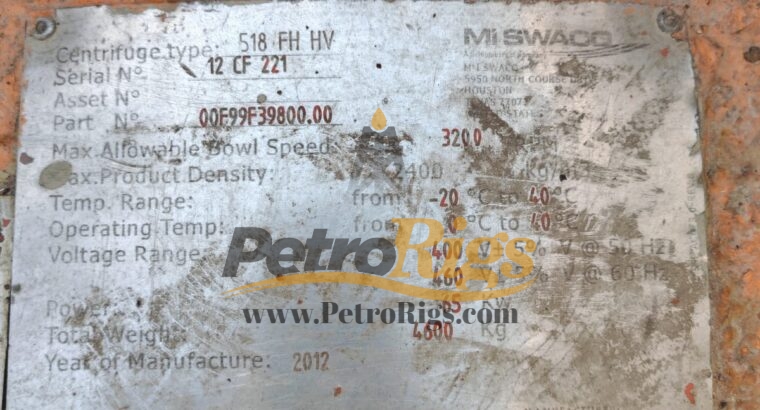 MI Swaco 518 Centrifuge