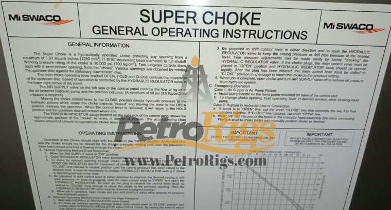 Mi Swaco Console Choke